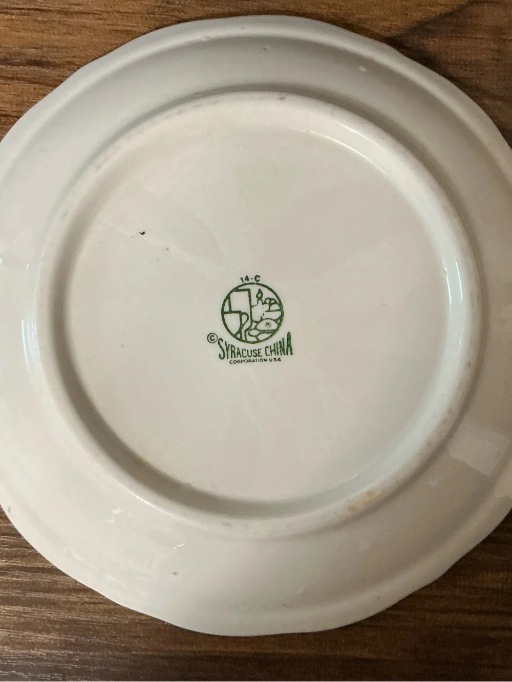 Syracuse China Red Floral Ceramic Dessert Plate - Classic Floral Pattern
